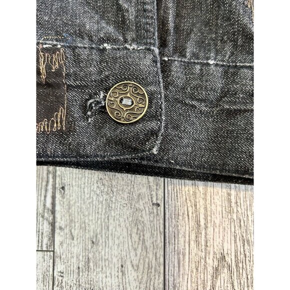 Chico's Embroidered Denim Button-Up Jacket size 1 - Picture 14 of 14